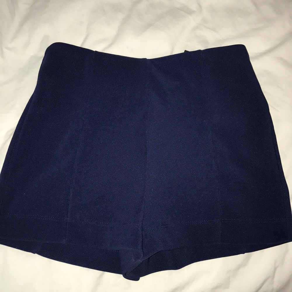 Blue High Waisted Shorts